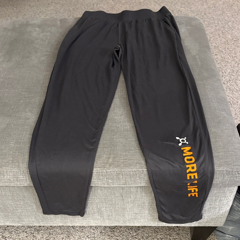 Black Joggers with Orange Logo